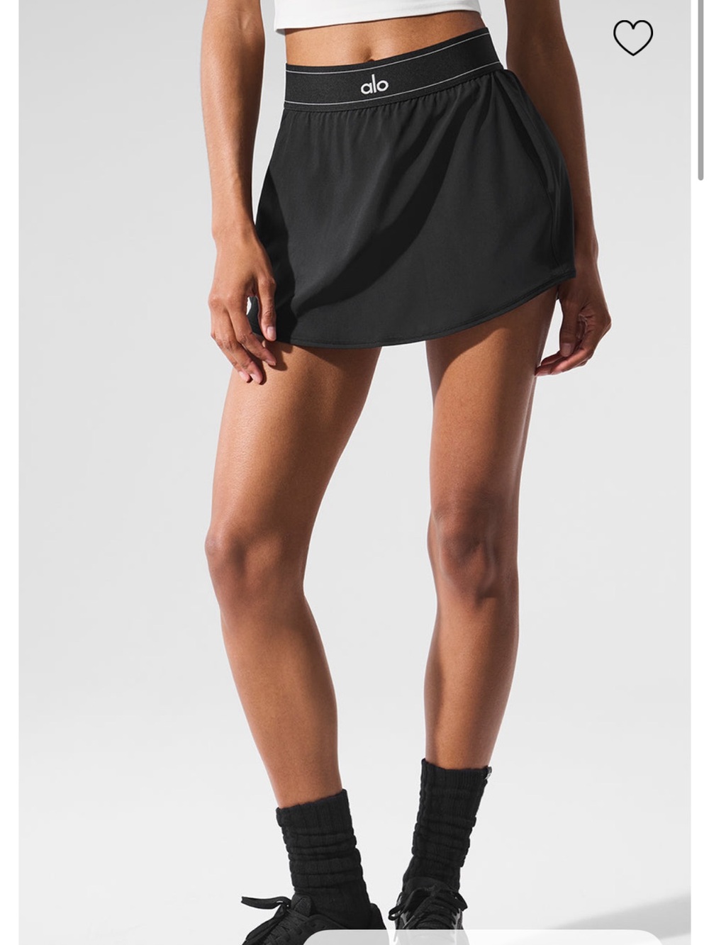 ALO Yoga Black Women's Athletic Skort with Branded Waistband - Picture 3 of 5